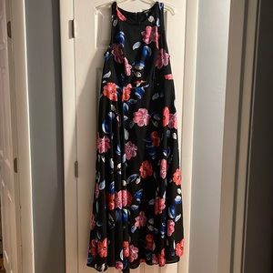 Torrid black floral event dress